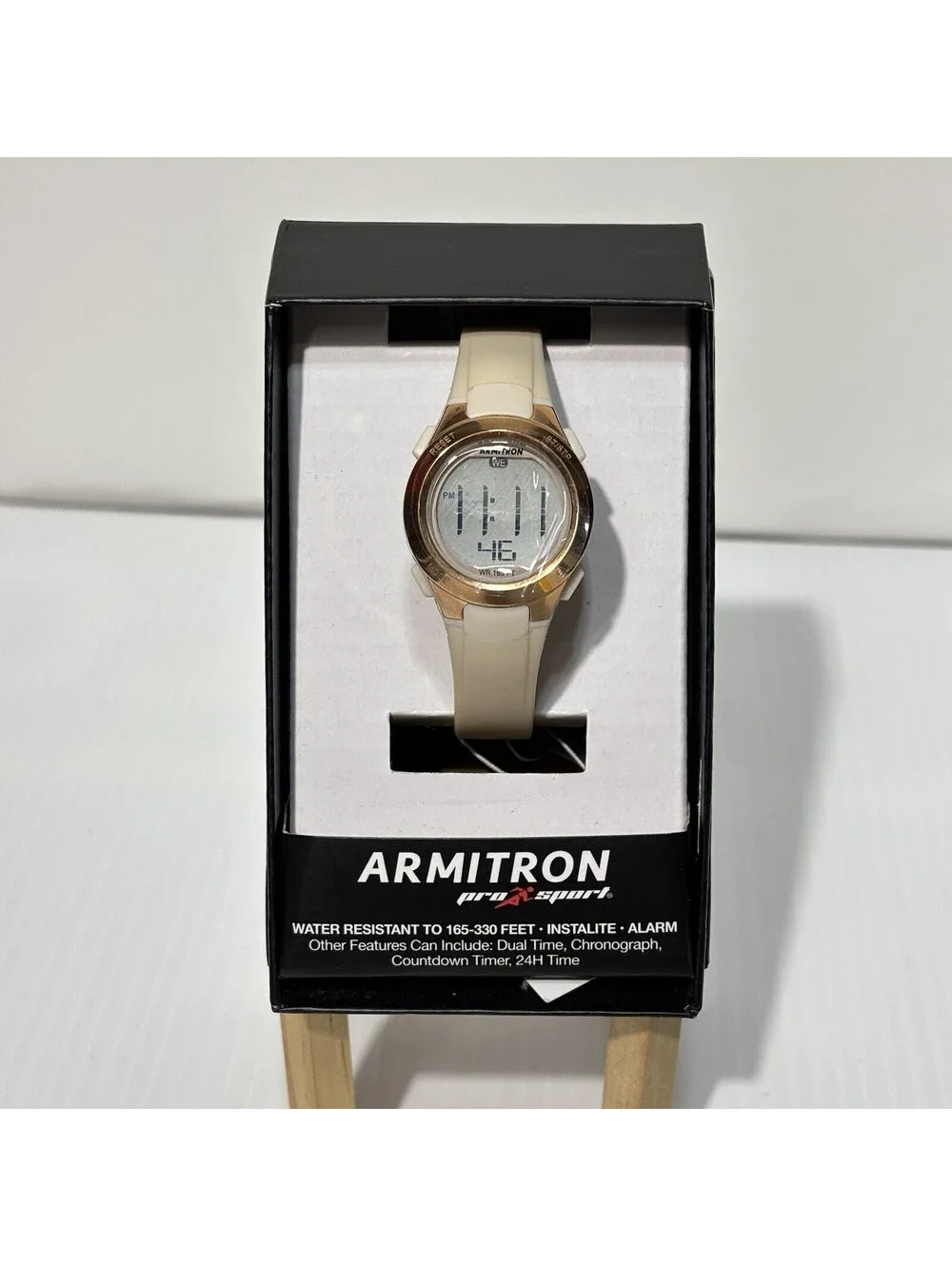 Armitron Pro Sport Women's Digital Watch 45/7012 Cream Rose Gold NIB NEW